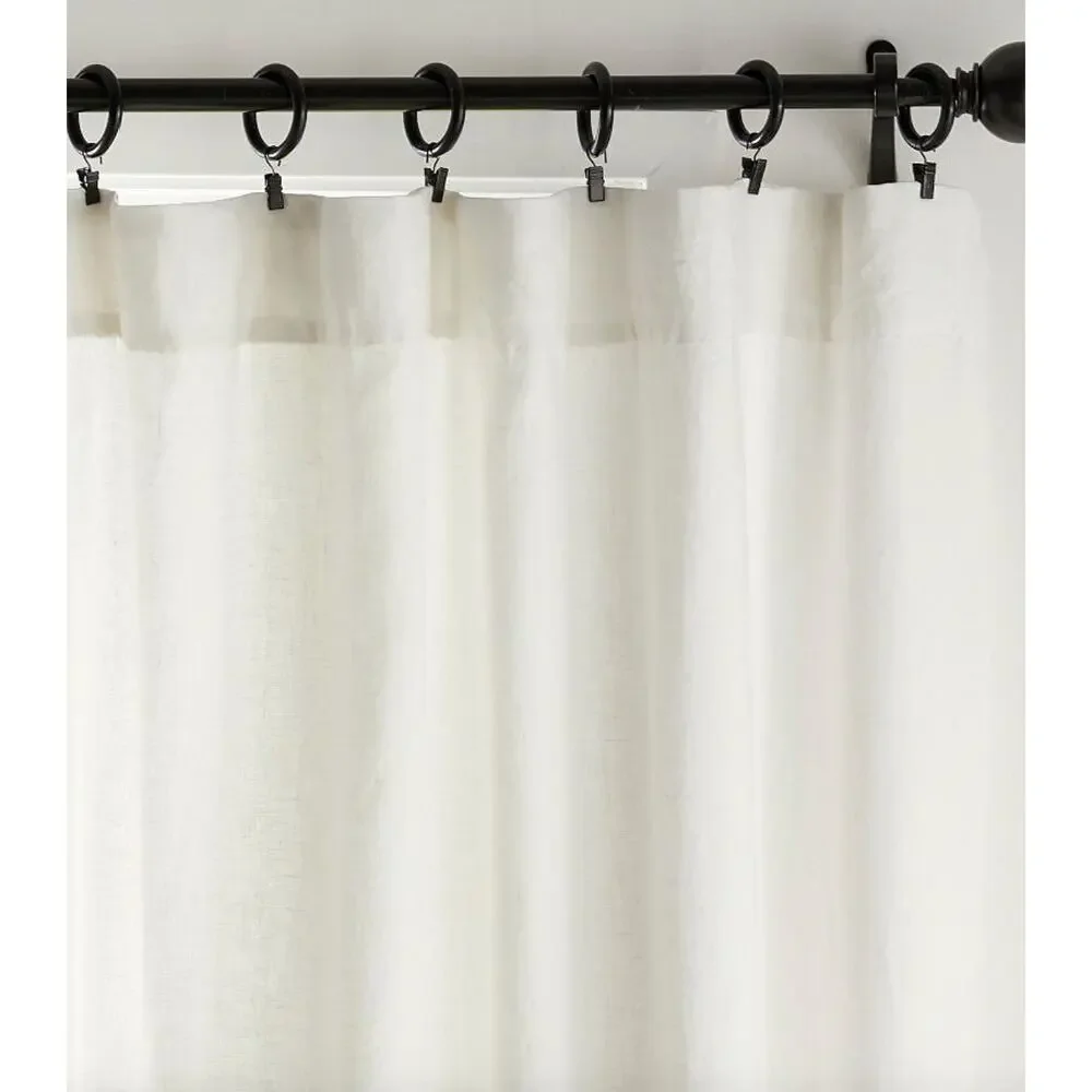 Pottery Barn Belgian Flax Linen Blackout Curtain | Classic Ivory 100 x 96" - Picture 3 of 8